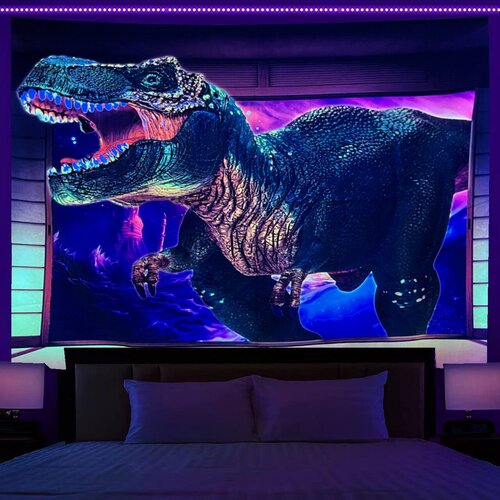 Панно на стену флуоресцентный Динозавр , тканевый постер 150*100 см