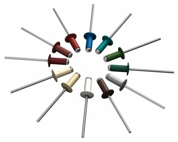 фото Заклепка вытяжная 3.2х8 мм алюминий/сталь, RAL 6029 (250 шт в пласт. конт.) STARFIX (SMP2-99263-250)