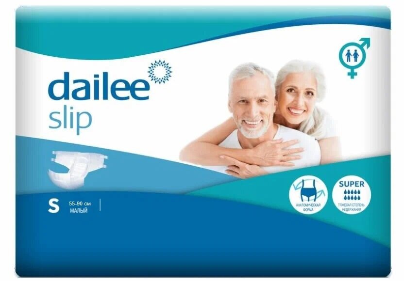 Подгузники для взрослых Dailee Super Small (S) 30 шт, (55-90 см) для лежачих больных