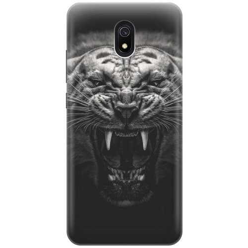 фото Ультратонкий силиконовый чехол-накладка для xiaomi redmi 8a с принтом "оскал тигра" gosso