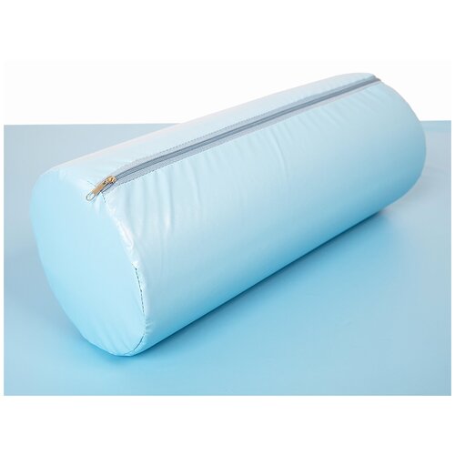Подушка- валик для лежачих больных, спины, при варикозе, для йоги Голубой цвет. Длина валика 50 см , диаметр 20см. Ткань медицинская клеенка.
