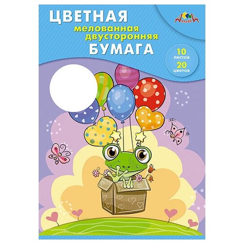 цветная бумага яркие тропики апплика a4 10 л 20 цв 10 л Цветная бумага двусторонняя Смелый лягушонок Апплика, A4, 10 л., 20 цв. 1 наборов в уп. 10 л.