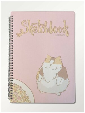 Скетчбук А4 25 листов 170гр/м2 Блокнот для рисования мемы коты толстый кот кот с хлопями loop cat милота - 1024