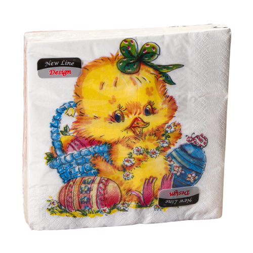 Салфетки бумажные New Line DESIGN «Цыплёнок», 3 слоя, 33*33 см, 20 шт.