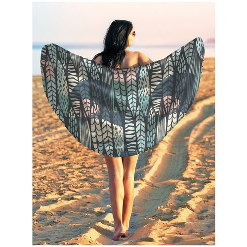 фото Парео и пляжный коврик joyarty "тропический листопад", трикотаж 150 см