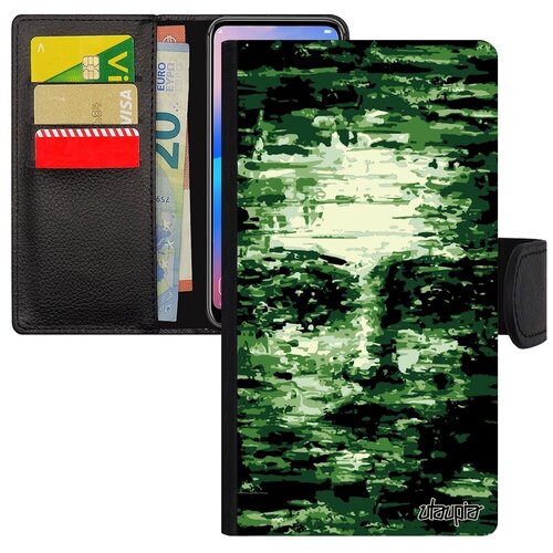 фото Простой чехол-книжка на смартфон // apple iphone 8 plus // "женское лицо" фантастичный создание, utaupia, зеленый