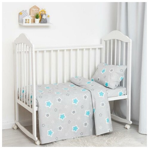 фото Экономь и я постельное белье экономь и я бейби «звездочки» цв. серый, 147*112, 100*150, 40*60 см-1 шт