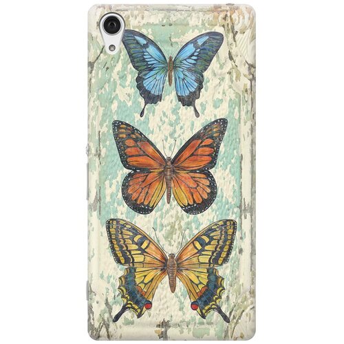 фото Re:pa накладка transparent для sony xperia z2 с принтом "три бабочки"