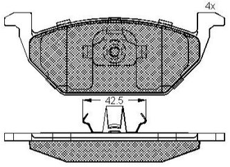 Дисковые тормозные колодки передние ICER 181184 для Audi, SEAT, Skoda, Volkswagen (4 шт.)