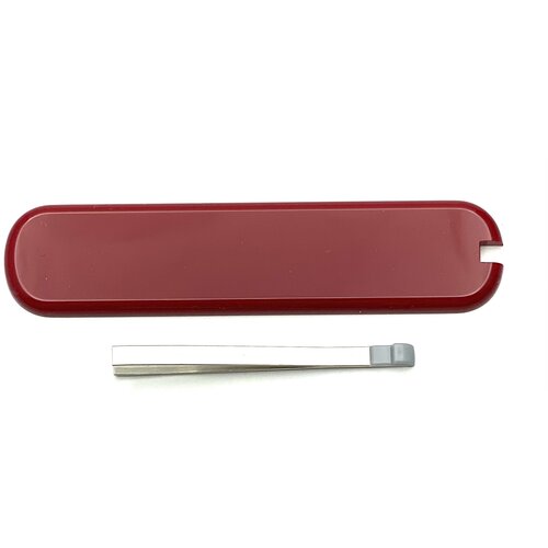 Задняя накладка красная для ножей VICTORINOX 74 мм + пинцет серый victorinox точилка ножей victorinox dual knife ручка 140мм черная красная
