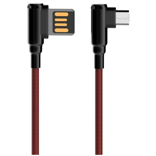 USB кабель LDNIO LS422 Micro, длина 2м, максимальный ток 2.4А, угловой коннектор, нейлоновая оплетка, красный usb кабель ldnio ls421 micro длина 1м максимальный ток 2 4а угловой коннектор нейлоновая оплетка серый