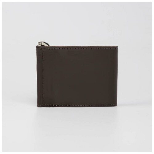 фото Зажим для купюр на кнопке, цвет коричневый