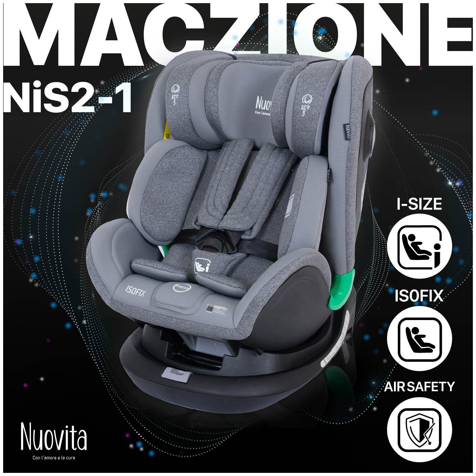 Автокресло Nuovita Maczione NiS2-1 Grigio/Серый