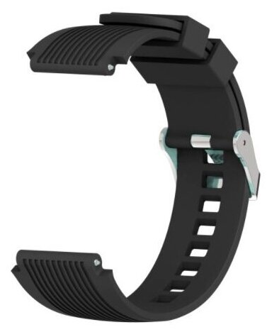 Ремешок силиконовый для смарт-часов Samsung Galaxy Watch Active 24 40 44 3 41 мм 42 мм. ширина 20 мм. цвет черный