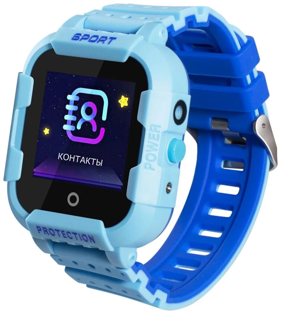 Умные часы для детей Wonlex Детские часы-телефон Smart Baby Watch KT03 GPS, WiFi, камера, 2G, голубой