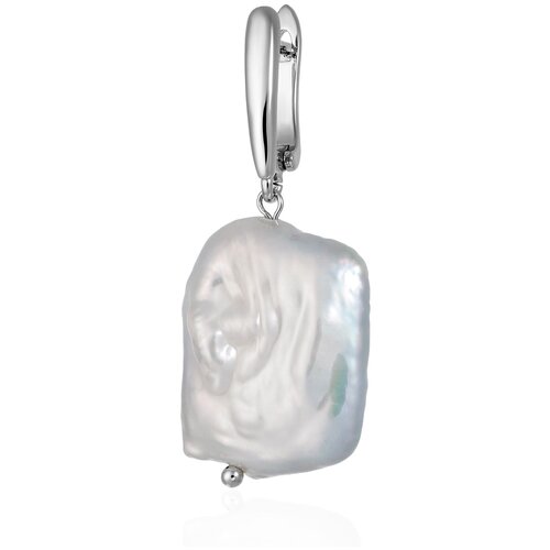 ringstone ожерелье из оникса с барочной жемчужиной Серьги с подвесками L'attrice di base, серебряный, белый
