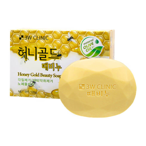 3W CLINIC Мыло туалетное кусковое HONEY GOLD BEAUTY SOAP