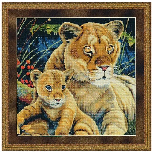 фото Набор для вышивания kustom krafts 99877 львица с детенышем