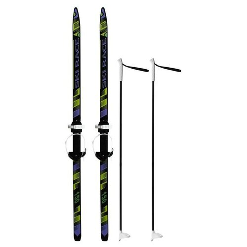 фото Цикл лыжи подростковые «ski race» с палками из стеклопластика, 150/110 см
