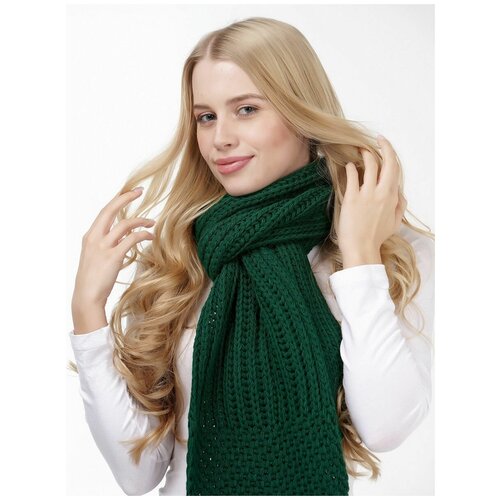 фото Шарф lambonika бони, цвет: изумрудный, размер: д162см.х23см.