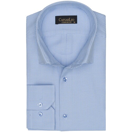Рубашка мужская длинный рукав CaesarLeo COMFORT FIT Голубая