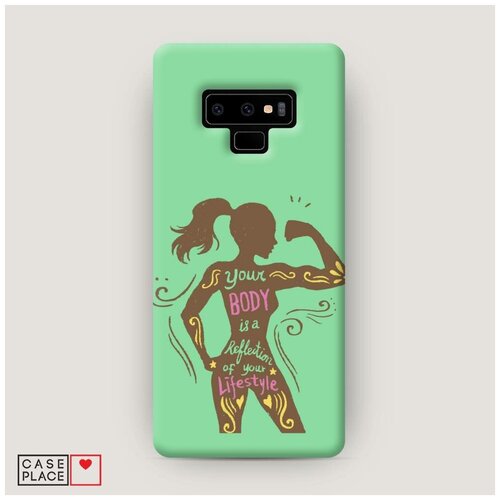 фото Чехол пластиковый samsung galaxy note 9 силуэт спортивной девушки case place