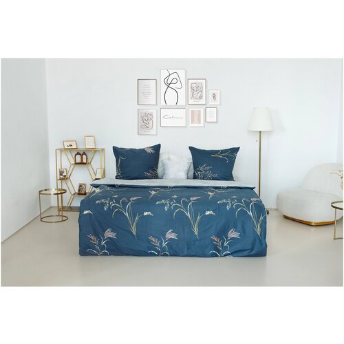 Постельное белье Евро Хлопковый рай молиния Сатин, размер 220х240, наволочки 70х70