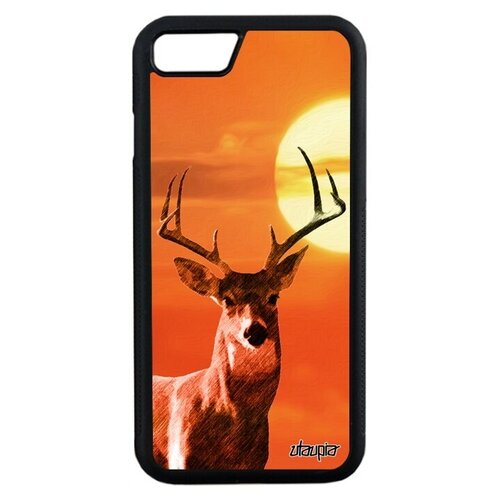 фото Яркий чехол на смартфон // apple iphone 7 // "олень" рога марал, utaupia, оранжевый