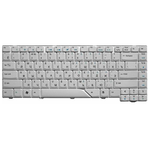 Клавиатура для ноутбука Acer Aspire 4220 4230 4310 4520 4710 4720 5230 5300 Series Плоский Enter Белая без рамки V072146AS1 151000₽