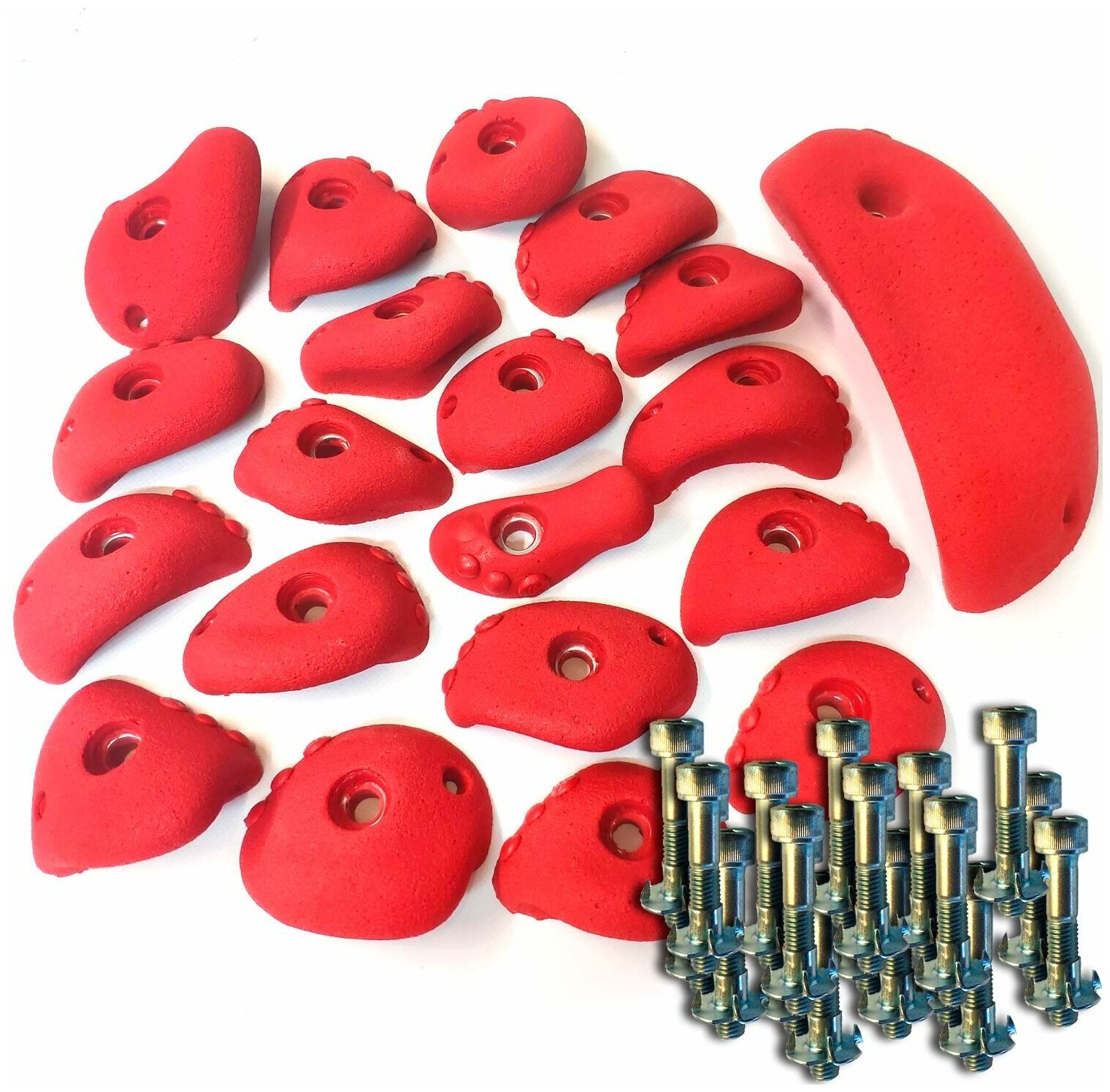 Детские зацепы Dot19RPlusBolt для домашнего скалодрома 20 штук детям от 2 до 4 лет с крепежом