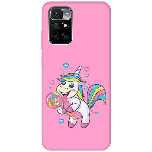 Матовый чехол Unicorn and candy для Xiaomi Redmi 10 / Сяоми Редми 10 с 3D эффектом розовый матовый чехол unicorn and candy для xiaomi redmi 10 сяоми редми 10 с 3d эффектом розовый