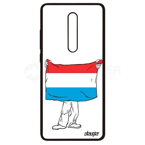 фото Красивый чехол для // xiaomi mi 9t // "флаг люксембурга с руками" государственный дизайн, utaupia, белый
