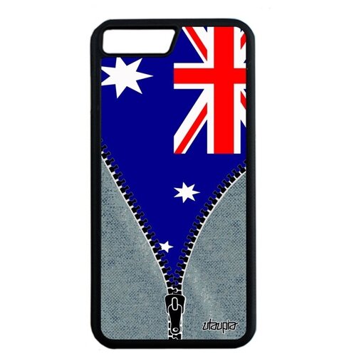 фото Противоударный чехол на телефон // apple iphone 7 plus // "флаг австралии на молнии" стиль страна, utaupia, серый
