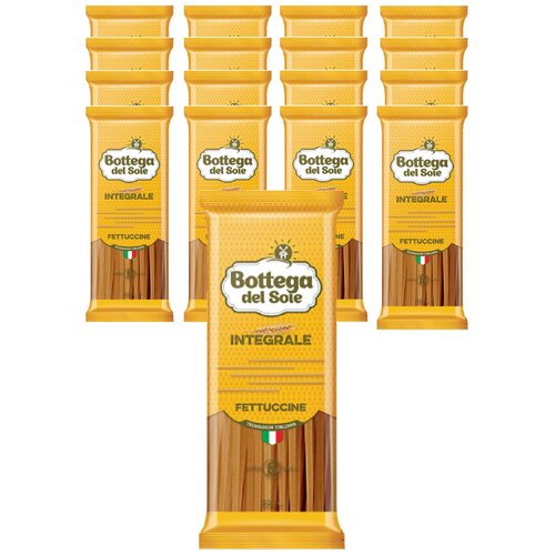 «Bottega del Sole», макаронные изделия «Фетучини», цельнозерновые, 500 г (упаковка 20 шт.)