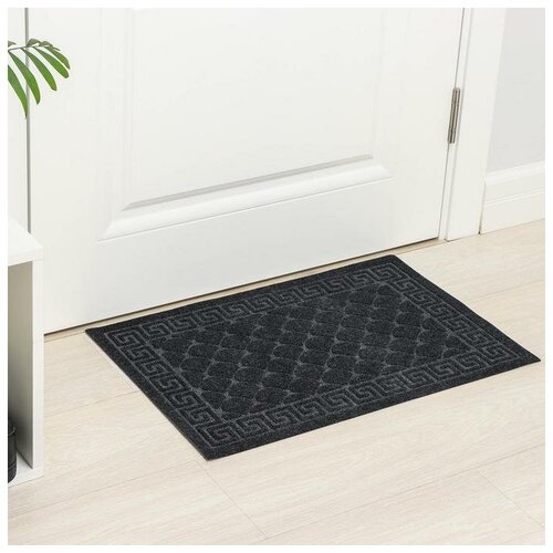 фото Коврик влаговпитывающий "ромбы", 40x60 см, цвет чёрный yandex market