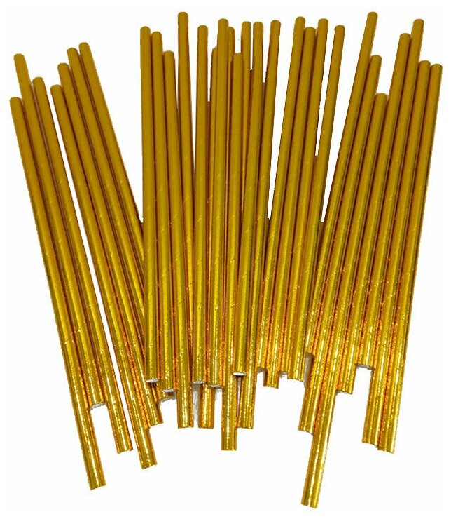 Бумажные трубочки для напитков Золото 6 мм 100 шт