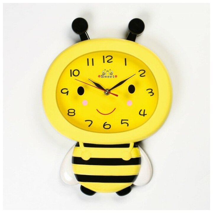 Часы настенные, серия: Детские, "Пчёлка", плавный ход, 37 x 27.5 см