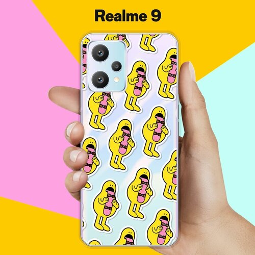 Силиконовый чехол на Realme 9 Желтый человечек / для Реалми 9 4 Джи силиконовый чехол на realme 9 реалми 9 красный карбон