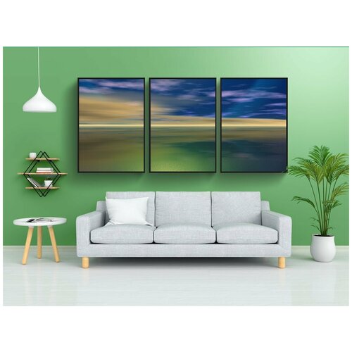 фото Набор модулных постеров для интерьера "заход солнца, восход солнца, горизонт" 60x90 см. в тубусе, без рамки lotsprints