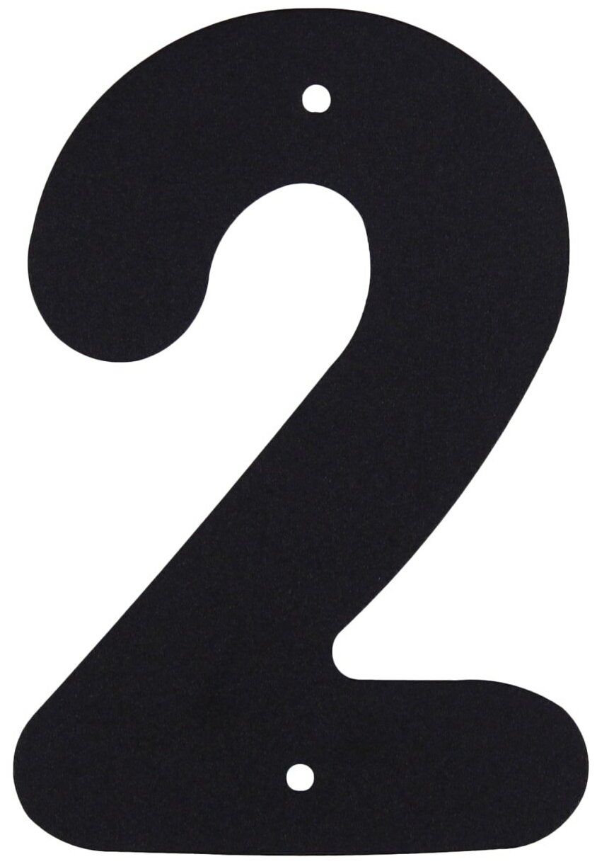 Цифра «2» Larvij большая цвет чёрный