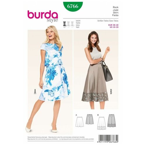 фото Выкройка burda 6766-юбка