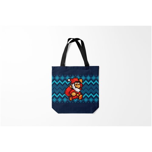 фото Сумка-шоппер / 40х40 см / геймерам / тетрис и денди марио санта клаус burnettie