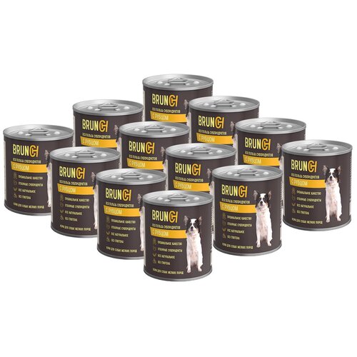 BRUNCH для взрослых собак всех пород с рубцом (240 гр х 12 шт) натуральная формула консервы для собак сердце рубец печень 410г