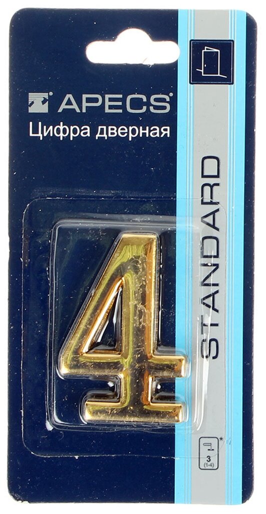 Номер на дверь Apecs «4» DN-01-4-Z-G
