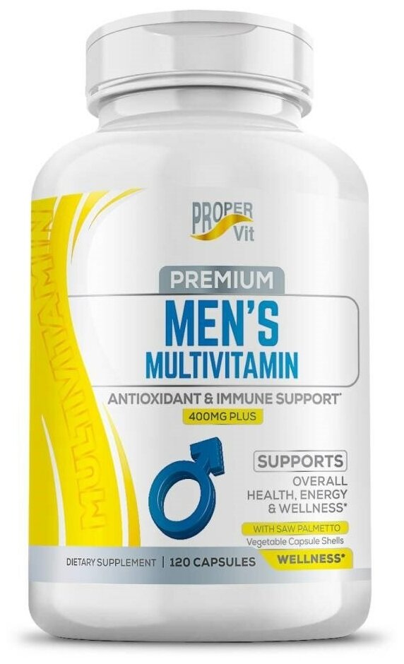 Proper Vit Men's Multivitamin antioxidant+immune support 400mg (120капс)