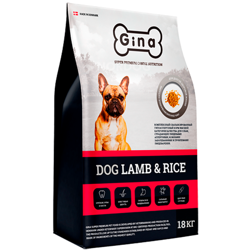 Gina Dog Lamb & Rice с ягненком для собак 18 кг