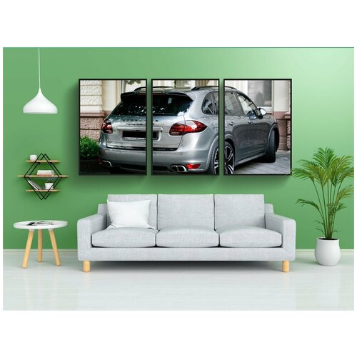 фото Набор модулных постеров для интерьера "порше, porsche cayenne, машина" 60x90 см. в тубусе, без рамки lotsprints