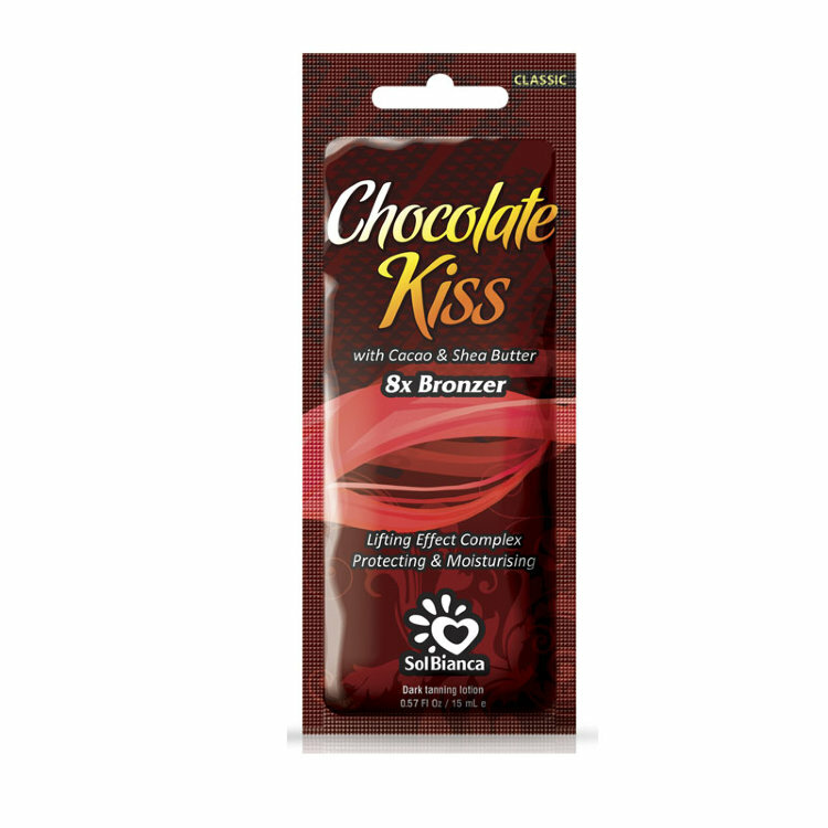 SOLBIANCA Крем для загара в солярии "Chocolate Kiss" 8х bronzer, 15 мл (масла какао и Ши)