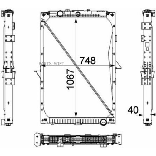 MAHLE CR 819 000P Радиатор 1065*739*40 (с рамой) DAF XF105