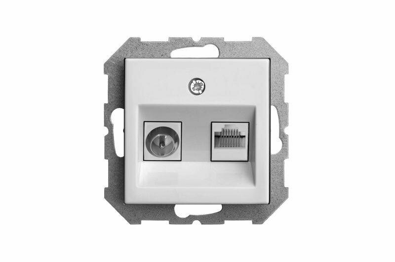 розетка TV/компьютерная RJ45 LIREGUS Epsilon, белый - фото №3